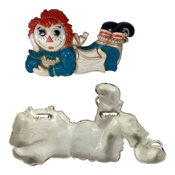 Raggedy Ann & Andy Plastic Wall Plaques Hangings Art Bobbs Merrill Vintage 1977 - Picture 6 of 11